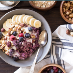 Triple Berry Oatmeal Breakfast Bowl